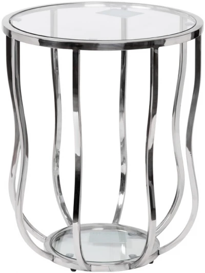 13RXET4037-SILVER 13RXET4037-SILVER Стол журнальный стекло прозр./серебро d50*60см Garda Decor