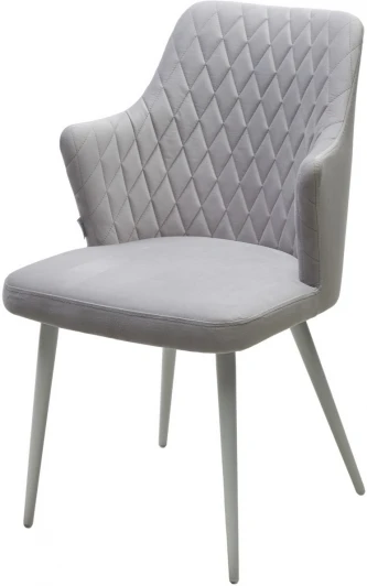 461MC05512 Стул M-City HERMAN 360 град. BM-4 СВЕТЛО-СЕРЫЙ, велюр / белый каркас