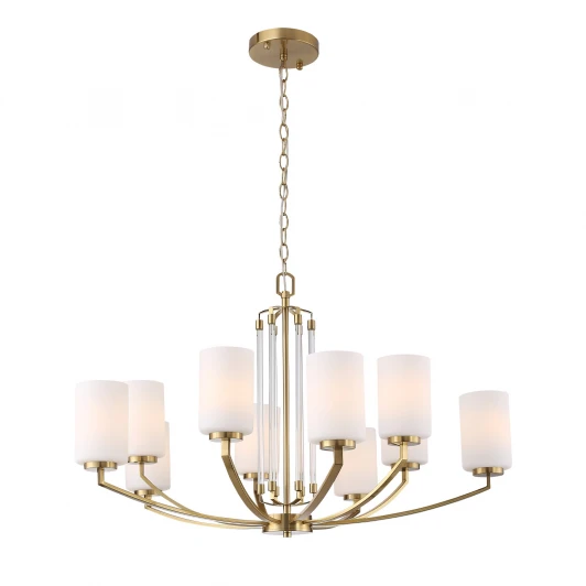 SL1403.303.10 Подвесная люстра ST Luce SL1403.303.10 Опал Латунь/Прозрачный E27*10 40W