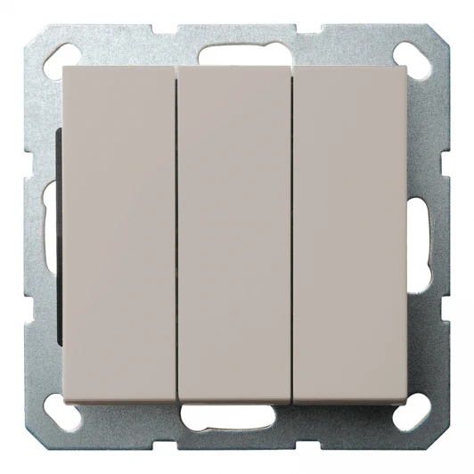 G3031T Выключатель трехклавишный (тауп soft touch) Jasmart G-Classic G3031T