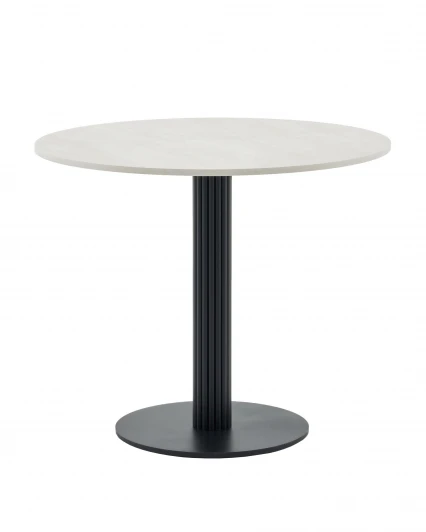 УТ000041628 Стол Stool Group круглый Фризбин D90, Стол Stool Groupешница МДФ ледяной камень, основание металл черный УТ000041628