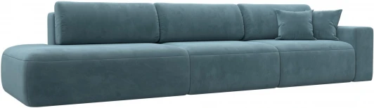 121357 Диван прямой Лига-036 НПБ Модерн Лонг подлокотник справа (Бирюзовый/Велюр) Лига Диванов арт.121357
