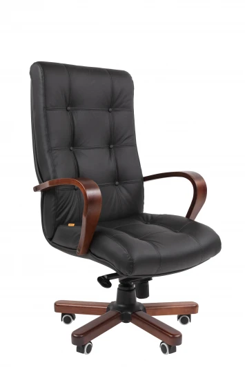 CHAIRMAN 424 WD Офисное кресло Chairman 424WD Россия нат.кожа/экокожа черная (мультиблок)
