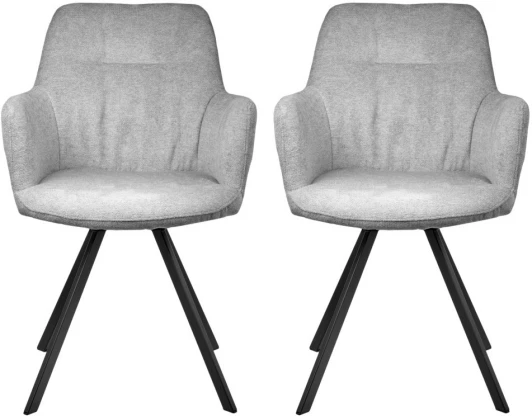 FR 1003P Комплект из 2-х стульев Bradexhome Grant серый шенилл на поворотном механизме