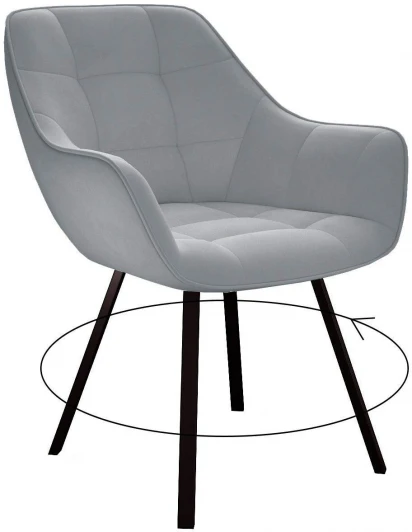 00-00062313 Стул 252 М поворотный, B22 GREY, ножки черные Dikline 00-00062313