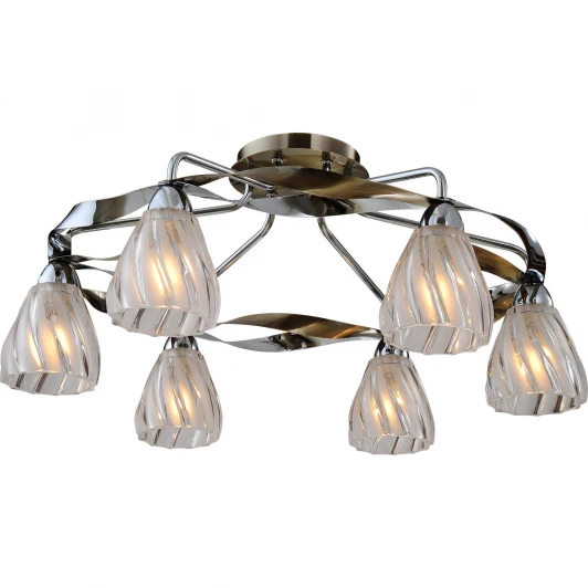 405-06-53CAB chrome + antique brass Потолочная люстра N-Light 405 405-06-53CAB chrome + antique brass