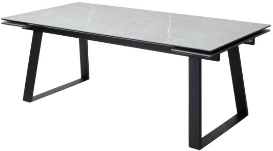 463M03942 Обеденный стол M-City Франк 200 Темно-серый мрамор, керамика / черный каркас
