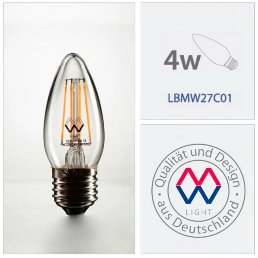 LBMW27C01 Лампочка светодиодная E27 4 Вт 330 lm 2700K теплое мягкее свечение MW-Light Lamp LBMW27C01
