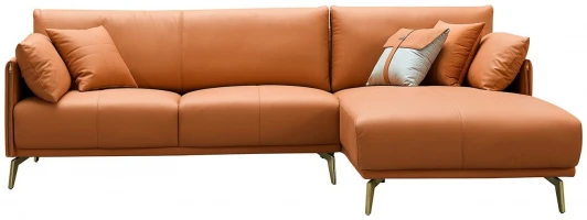 SF002RIGHT BROWN Диван ESF CALIFORNIA NAPPA SF002 угловой коричневый 6606 угол правый/Кожа