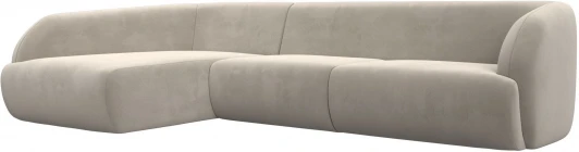 122179L Диван угловой Лига-041 левый угол (Бежевый/Микровельвет) Лига Диванов арт.122179L