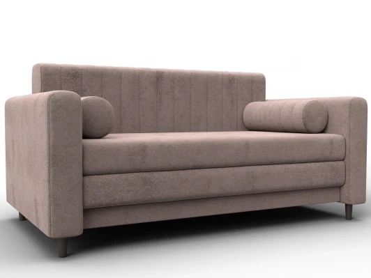 129754 Диван прямой Лига-070 (ЛДСП,Брус,Фанера/Дерево/Велюр/Бежевый) Лига Диванов 129754