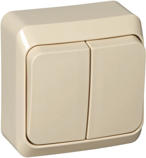 BA10-002K Выключатель накладной двухклавишный (кремовый) Systeme Electric BA10-002K