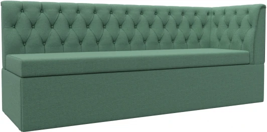 123179 Диван кухонный Маркиз с углом справа (Зеленый/Рогожка) Лига Диванов арт.123179