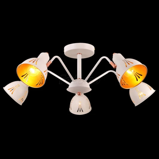 75097/5C WHITE Люстра потолочная Natali Kovaltseva Favorit, 5 плафонов, белый с медью