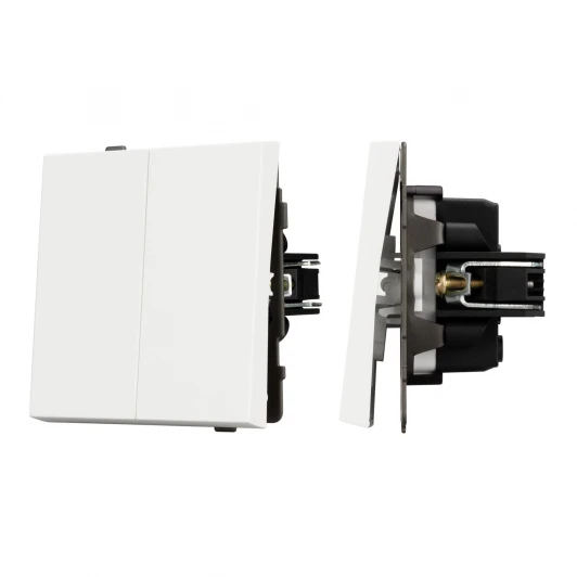 054547 Механизм выключателя двухклавишный непроходной SWT-TENDO-MK02-SFPL-WH (230V, 10A) (Arlight) 054547