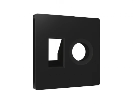 AP8125 Лицевая панель для Ethernet RJ-45/телефонной RJ-11 и ТВ-розетки (черный матовый) Ambrella Volt QUANT AP8125