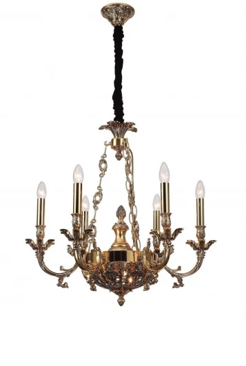 FIRENZE 1781.6.2 antique gold Подвесная люстра Lucia Tucci Firenze 1781.6.2 antique gold (220V, на цепи, подсвечник, свеча, листья, ветки)