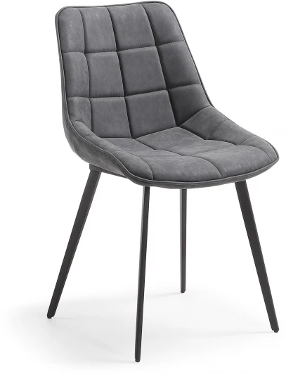 053143 Обеденный стул La Forma (ex Julia Grup) Adam (Серый/ Фанера,Сталь,Пена)