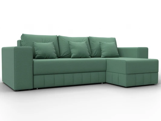 129839 Диван угловой Лига-076 угол универсальный (ДСП/Пластик/Рогожка/Зеленый) Лига Диванов 129839