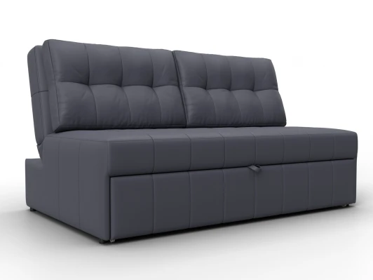 134926 Диван прямой Лига-107 (140) (ЛДСП,Брус,Фанера,Экокожа/Серый) Лига Диванов 134926