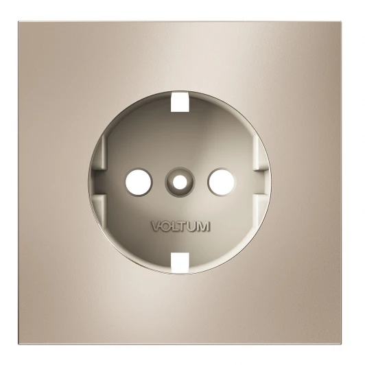 VLSM000610 Накладка для розетки с заземлением (платина) Voltum S70 Metal VLSM000610