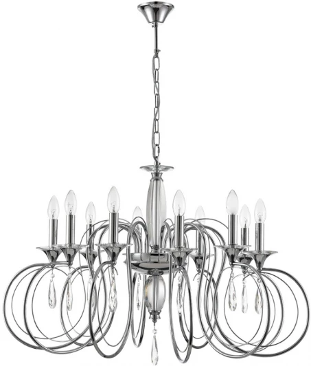 8032/10 Подвесная люстра Lumion Laoka 8032/10 хром, металл/хрусталь Е14 10*40W 220V (подвески, на цепи, подсвечник, свеча)