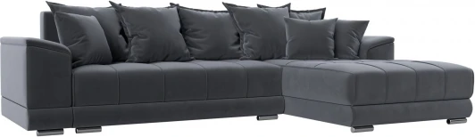 121110 Диван угловой НордСтар правый угол (Серый/Велюр) Лига Диванов арт.121110