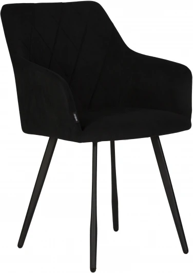 13-03 DOBRIN ROBY, цвет сиденья Catania Black велюр, цвет основания черный муар Стул обеденный ROBY (ЭМАЛЬ ЧЕРНЫЙ МУАР велюр Catania Black)