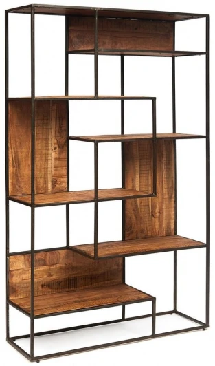 12981 Стеллаж Secret de Maison Сталл/Stall (мод. G05717) массив акации/металл, 115х35х190см, коричневый/черный Tetchair 12981