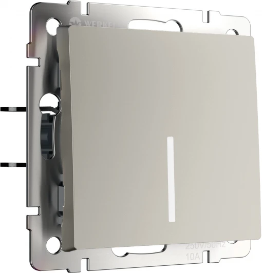 W1210104 Выключатель одноклавишный с подсветкой (дымчатый) Werkel W1210104