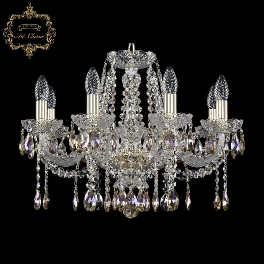 11.12.8.195.Gd.Sp.K801 Подвесная люстра Art Classic 11.12 11.12.8.195.Gd.Sp.K801 (220V, хрусталь, на цепи, подсвечник, свеча)