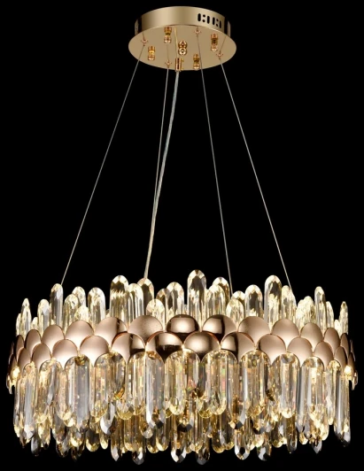 WE104.02.303 Подвесная люстра большая Wertmark Debora WE104.02.303 (LED, 220V, хрусталь, пульт управления, на тросе, круглые)