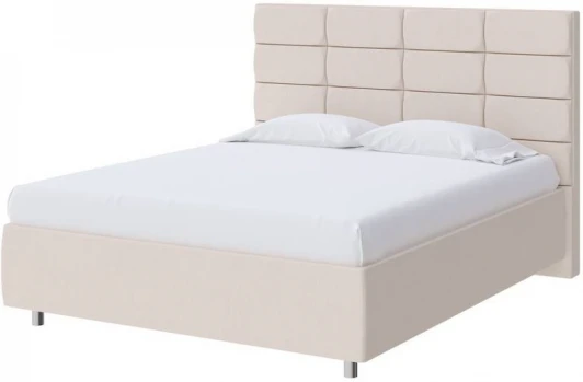 1922275 PROxSON Кровать Shapy без основания (Ткань: Рогожка Тетра Молочный) 160x190