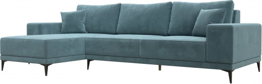 122397L Диван угловой Льюес левый (Бирюзовый/Велюр) Лига Диванов арт.122397L