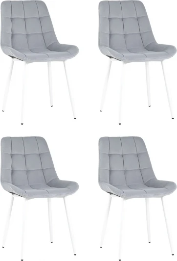 УТ000035414 Стул Флекс велюр светло-серый белые ножки 4 шт. Stool Group арт.УТ000035414