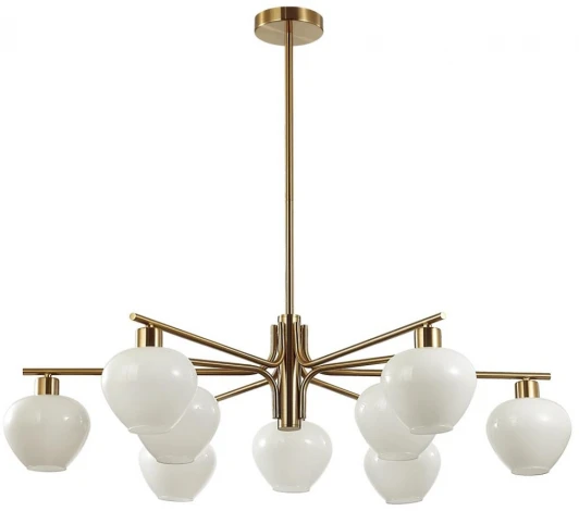 8278/9 Потолочная люстра на штанге Lumion Carmela 8278/9 латунь/белый, металл/стекло Е14 9*40W 220V