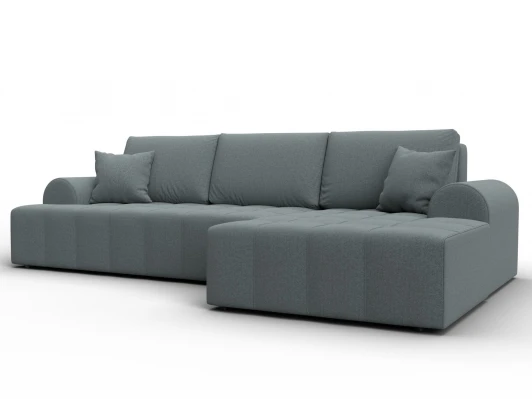 134742 Диван угловой Лига-080 угол правый (ДСП/Пластик/Рогожка/Серый) Лига Диванов 134742