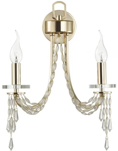 5063/2W Бра Odeon Light Capel 5063/2W золото/прозрачный/металл/хрусталь E14 2*40W (220V, подвески, подсвечник, свеча)