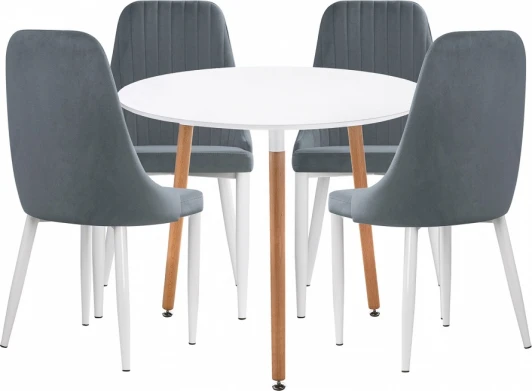 579107 Стол кухонный Woodville Уин 80 white / gray