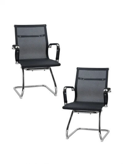 LMR-102N-N_CH-M_MSH-black Набор 2 шт офисное кресло для посетителей DOBRIN CODY MESH (чёрный)