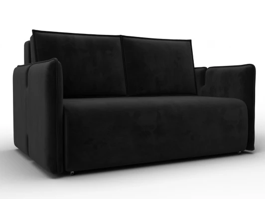 137014 Диван прямой Лига-117 (ЛДСП,Брус,Фанера,Велюр/Черный) Лига Диванов 137014