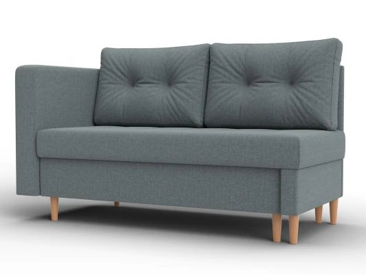 132577 Кушетка Лига-098 (ДВП,ДСП,ЛДСП,Брус,Фанера/Дерево/Рогожка/Серый) Лига Диванов 132577