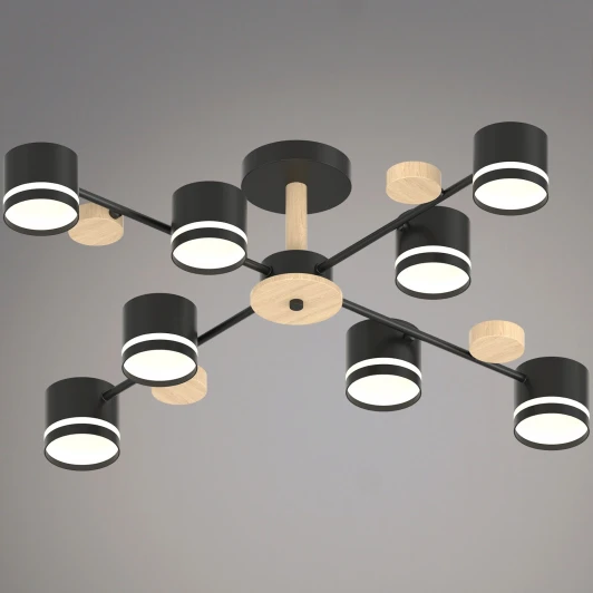 68730-0.3-08 GX53 BK+WOOD Потолочная люстра на штанге Reluce 68730-0.3-08 GX53 BK+WOOD