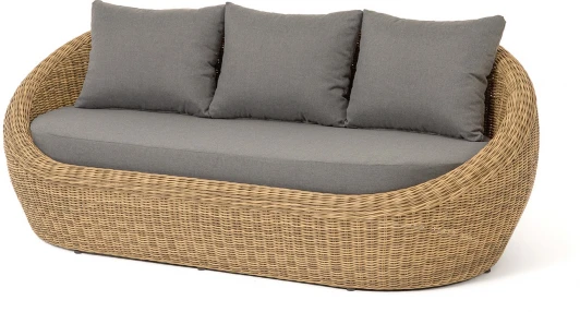 YH-C3093W "Барселона" диван из искусственного ротанга трехместный, цвет соломенный 4SIS арт.УТ-00009397