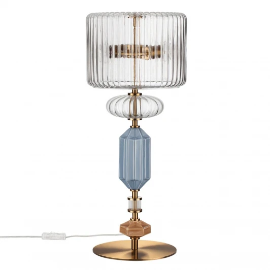 5414/2TA Настольная лампа с выключателем Odeon Light Terra 5414/2TA античная бронза/терракот/синий/металл/керамика E14 2*40W