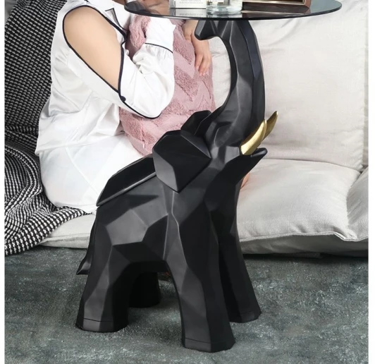 MY-D130 Статуэтка-столик Слон с подносом черная MY iNTERNO MY-D130