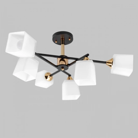 MD.4080-6-S-BK+FGD Потолочная люстра на штанге Imex MD.4080-6-S-BK+FGD