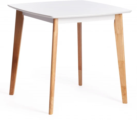 15114 Стол обеденный Claire квадратный дерево гевея, МДФ, 80 x 75см , White (Белый) / Natural (натуральный) Tetchair 15114