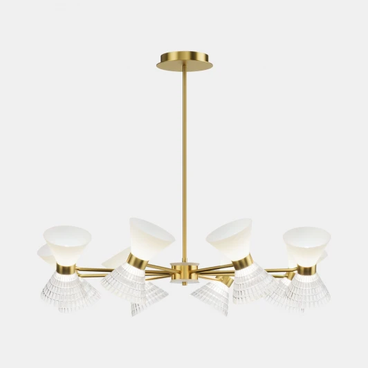 SL2004.303.16 Потолочная люстра на штанге ST Luce SL2004 SL2004.303.16 латунь/прозрачный, белый, латунь G9 LED 16*5W (220V)