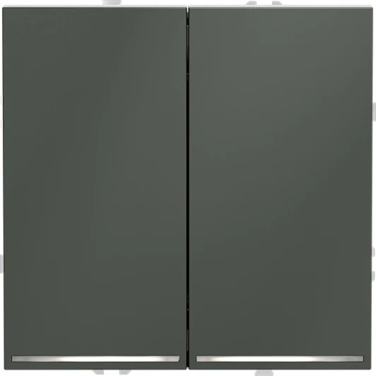 VLS020406 Проходной переключатель двухклавишный с подсветкой (титан) Voltum S70 VLS020406